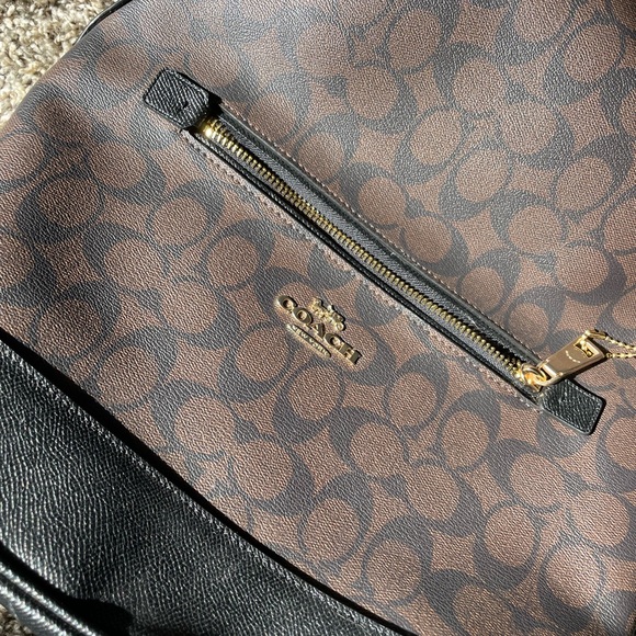 Coach Brown/Black Signature Canvas Mini Backpack display picture 1